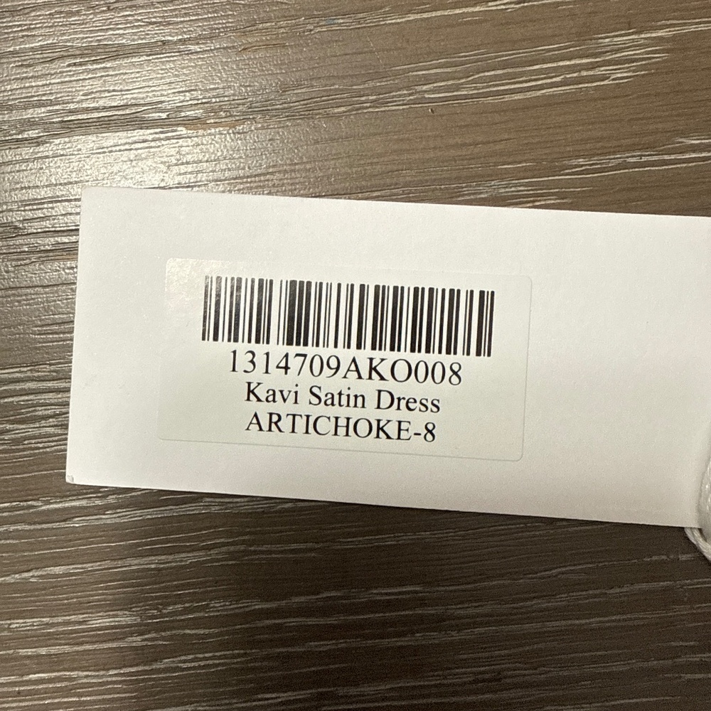 Reformation Kavi Satin Dress Artichoke - Size 8